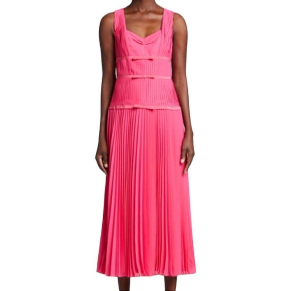 JASON WU COLLECTION Bow-Front Plisse Midi Dress
